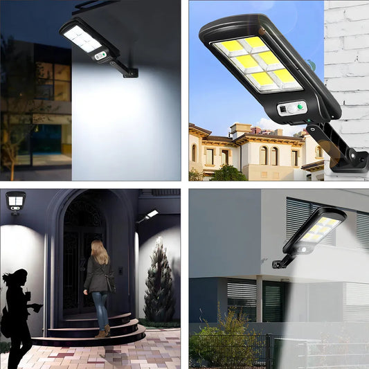 Farola Solar LED con Sensor de Movimiento y Control Remoto